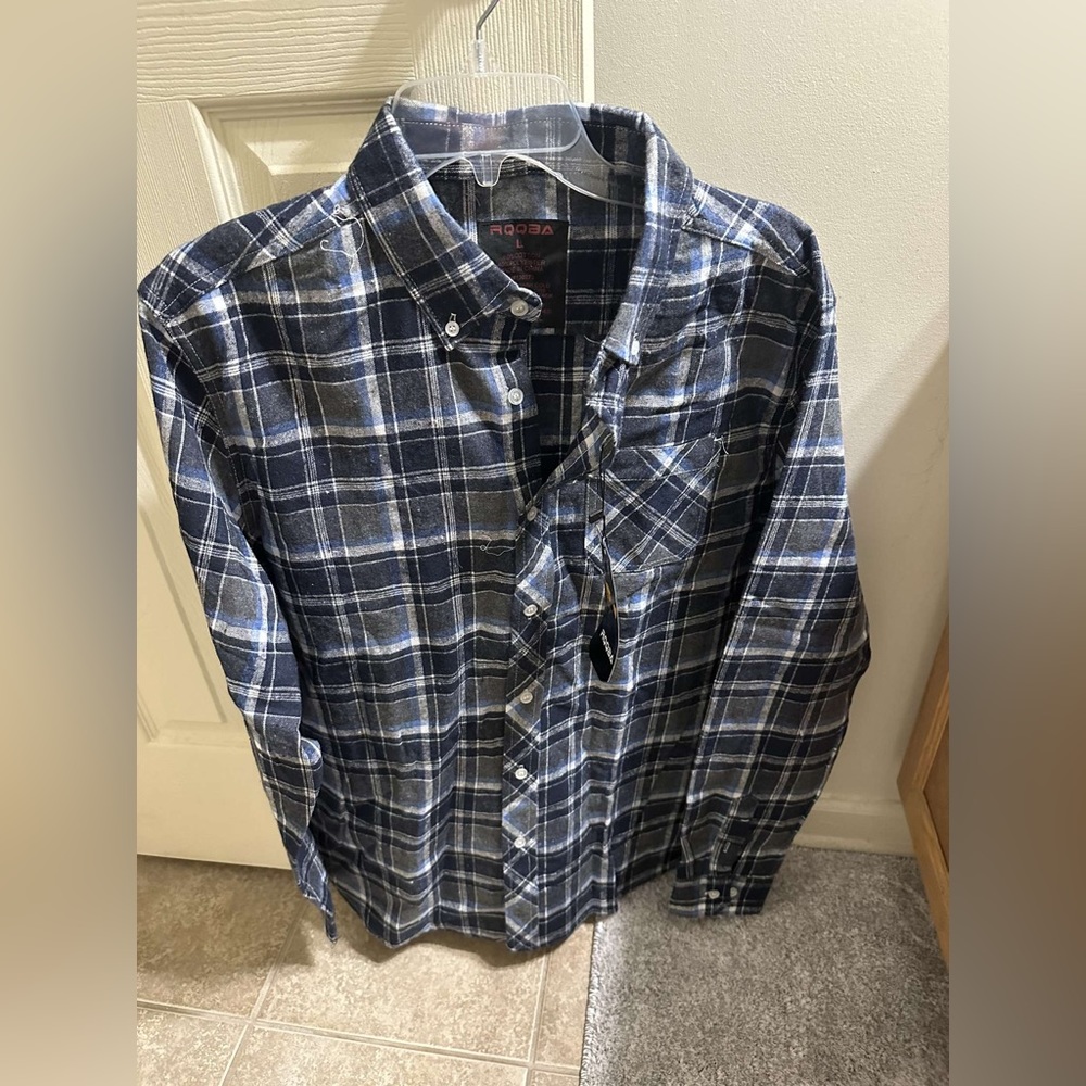 RQQBA Button down Plaid shirt
